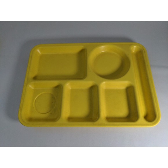 4 Vintage Arrowhead Stack Lunch cafeteria Trays USA MADE Cleveland OH Yellow - Picture 9 of 10